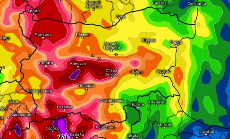 Последни новини Meteo Balkans: Очакват се оранжев и червен код за дъжд, над 100 л/кв.м в този район